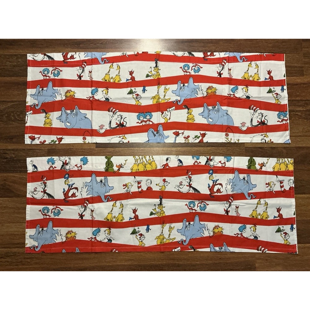 Pair Of Handmade DR. SEUSS Favorite Characters VALANCES 42in X 15in I AM SAM
